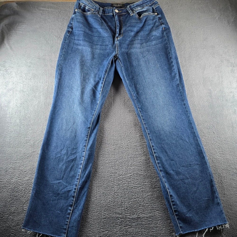 Judy Blue Boyfriend Fit Jeans Dark Wash Raw Hem Size 13 31 JB88608 DK